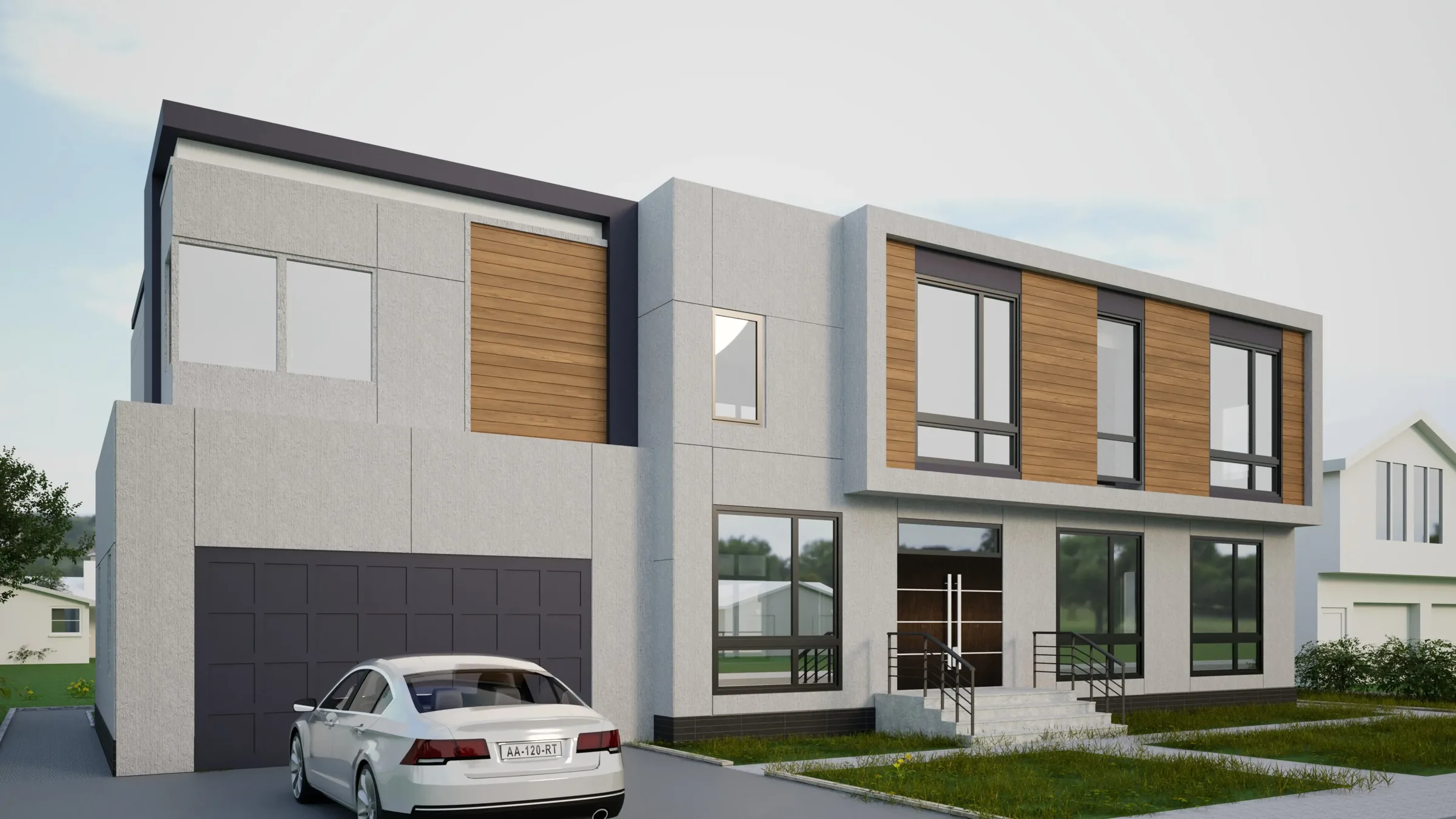 Modern residence with timber accents in Closter, NJ